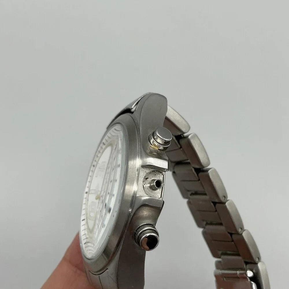 Citizen Chronograph WR100 Mens Watch 40mm Stainless For Parts Not Running